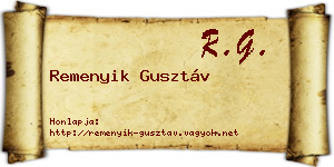 Remenyik Gusztáv névjegykártya