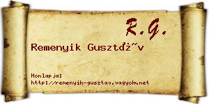 Remenyik Gusztáv névjegykártya