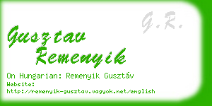 gusztav remenyik business card